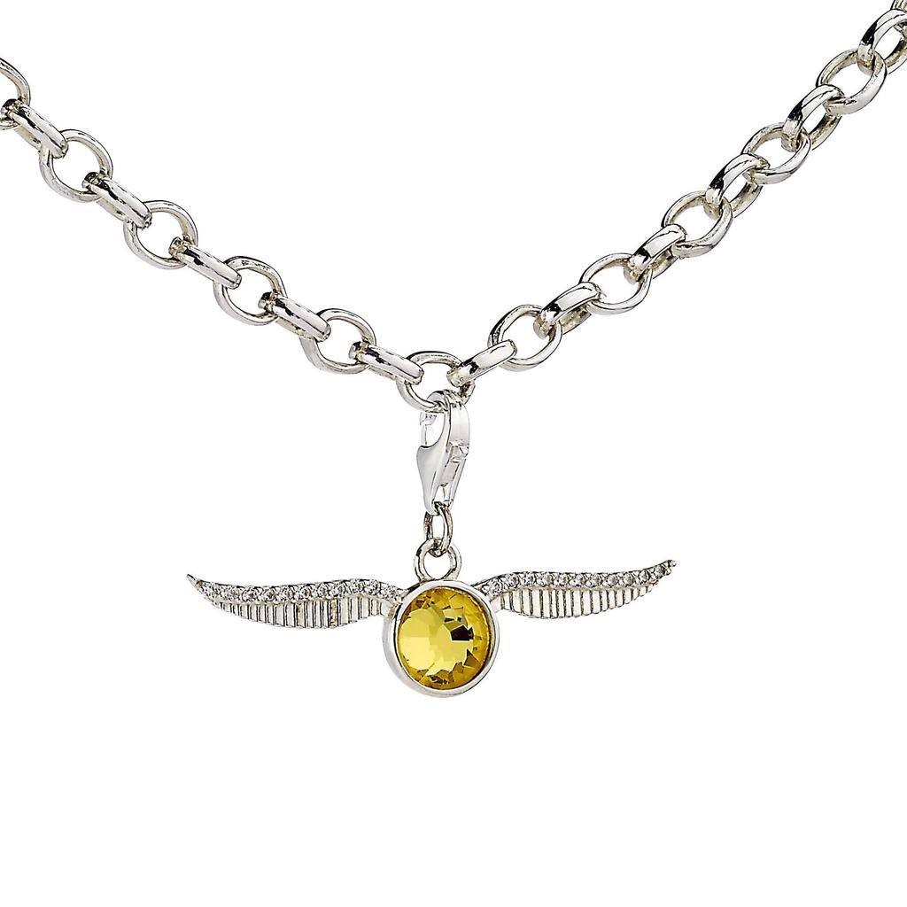 HARRY POTTER Sterling Silver Golden Snitch Clip On Charm with Crystals