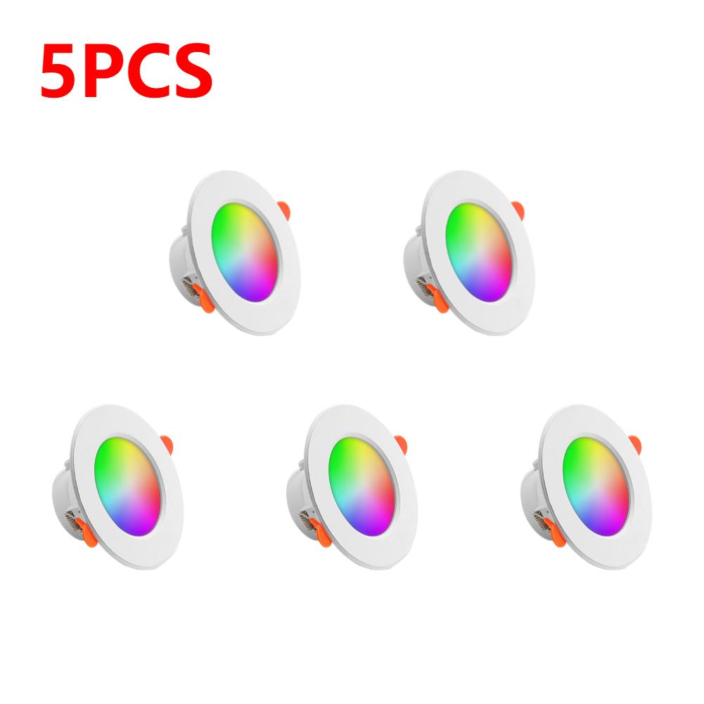 1-10PCS RGB LED Downlight 10W Tuya Bluetooth Smart Ceiling Light GB+CW+WW Dimmable Spotlight Voice Control for Alexa Google Home