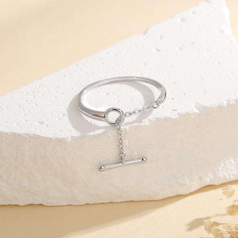 Серебряное регулируемое открытое кольцо Beixi s925 со счастливым замком OT – Простое и универсальное дизайнерское кольцо Adjustable Open Size