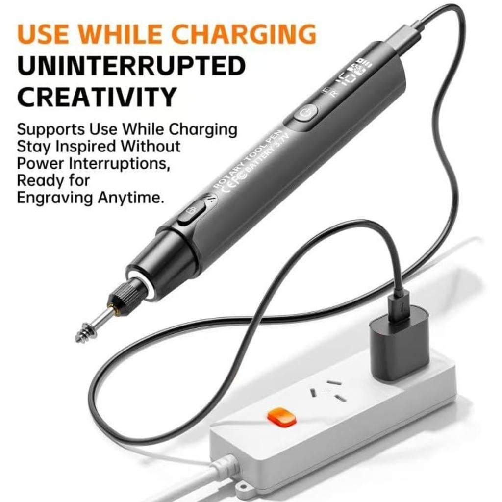 Bolígrafo de Grabado de 6 Velocidades para Metal, Madera, Vidrio, Plástico, Cuero y Todos los Materiales, Herramienta de Grabado Inalámbrica Recargable por USB, Máquina de Grabado de Mano para Bricolaje