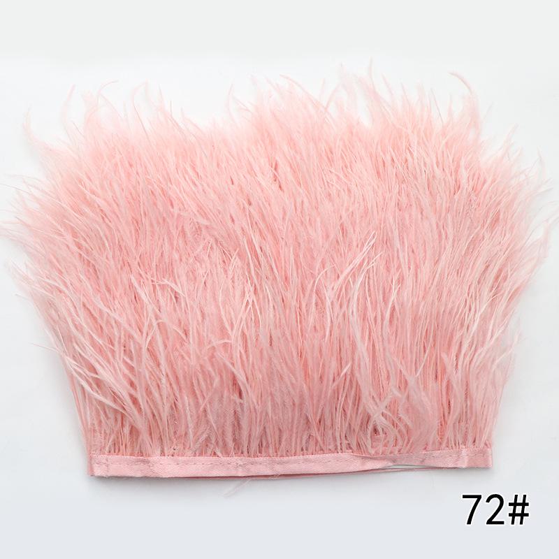 2M Ostrich Feather Cloth Edge 8-10 Cm Cuffs Clothing Skirt Decorative Accessories Color Ostrich Feather Cloth With Feathers