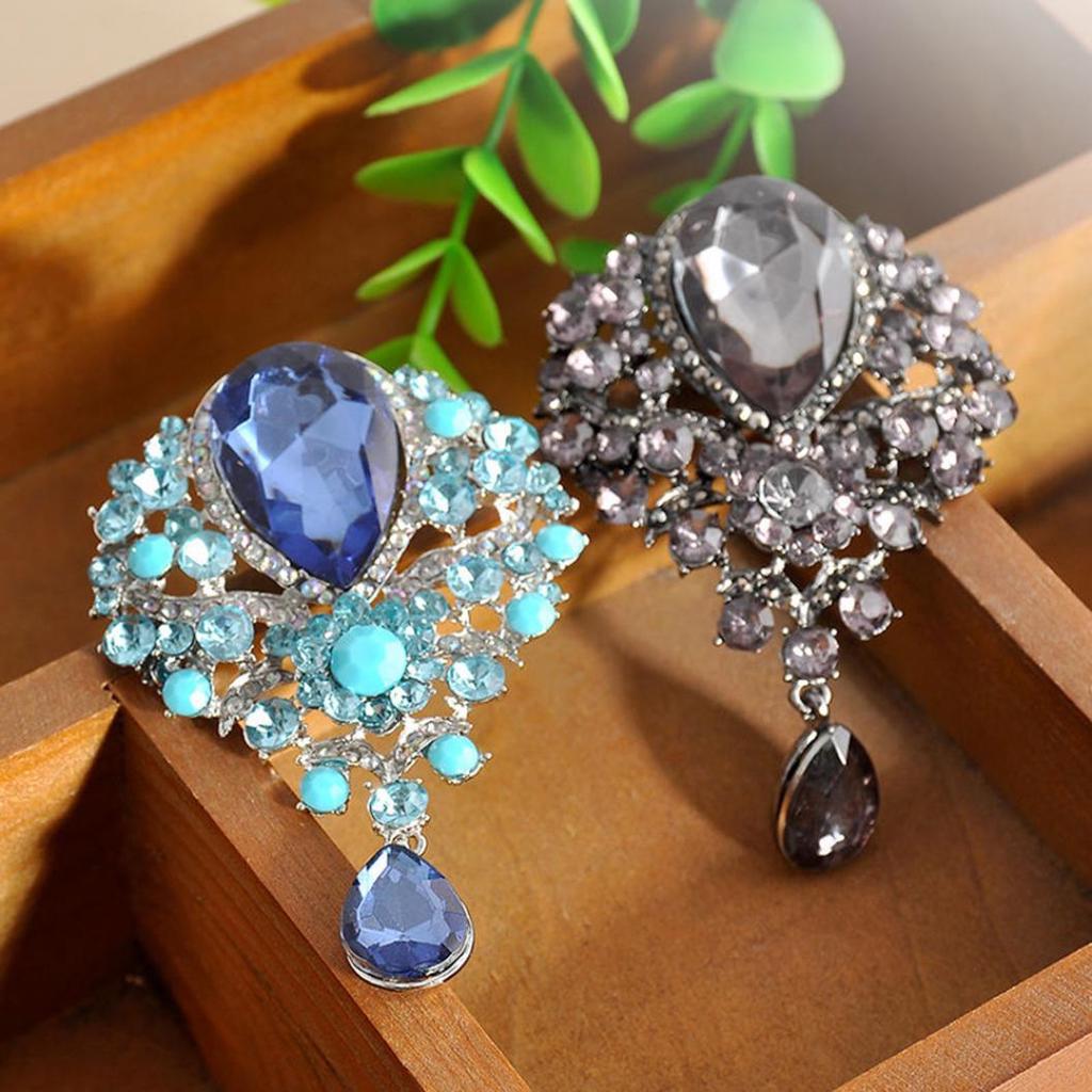 Lady Fashion Rhinestone Drop hängsmycke Brosch Pin Bröllop Smycken presentdekor