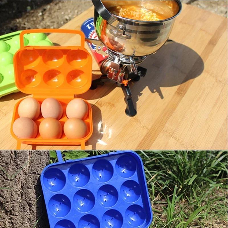 1 Pc 2/4/6 Grid Outdoor Camping Tableware Portable Camping Picnic BBQ Egg Box Container Storage Boxes Travel Kitchen Tools