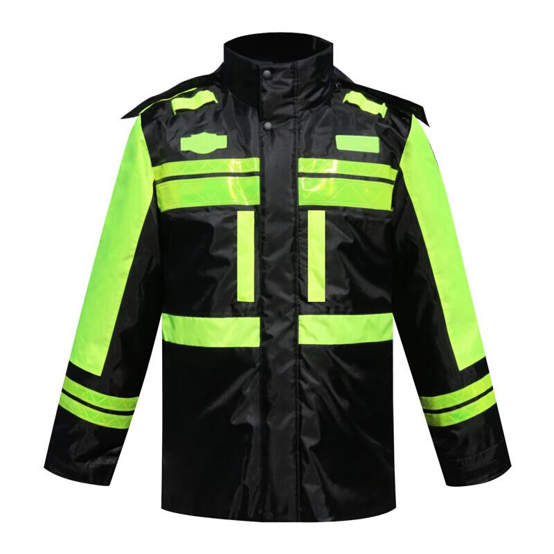 Yushun Adult Fluorescent Reflective Fleece-Lined Rain Jacket