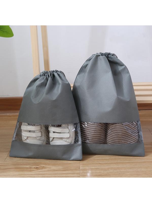 Portable Travel Shoe Bags, Large Drawstring Shoes Pouch Storage Translucent Organizer Bags