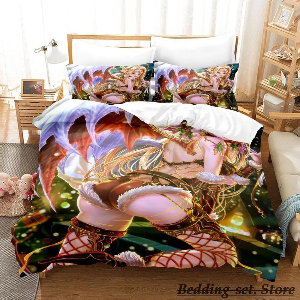 Black Summoner Anime Bedding Set Single Twin Full Queen King Size Duvet Cover Sets for Adult Kid Bedroom