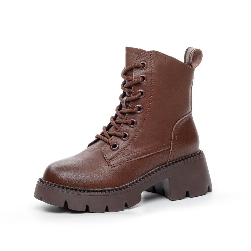 Small Heel Brown Martin Boots Women's Summer Thin Thin Thick Bottom Breathable Retro Comfortable Women's Boots