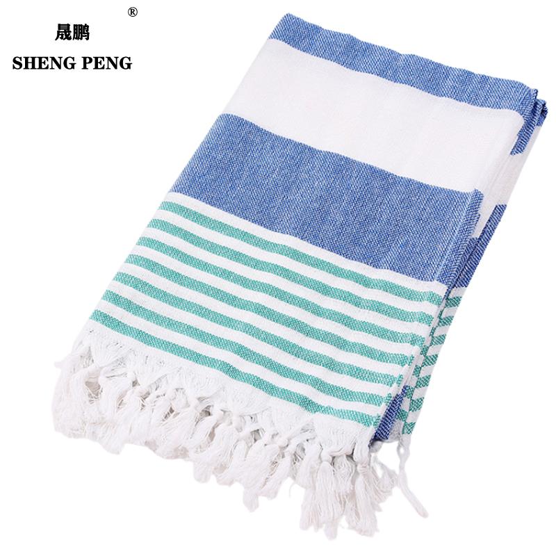 Custom Kids Turkish Beach Towel 100% Cotton Oversized with Personalized Rectangular Embroidery Logo Striped Tassels 100*180CM/380g/PC&299 and Below
