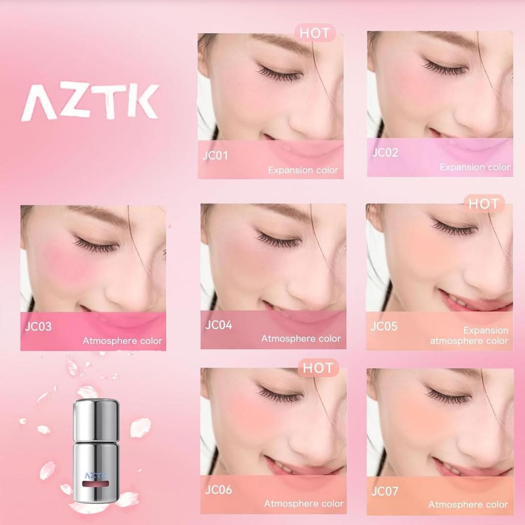 AZTK Liquid Blusher Jello Color Powder Moisturizing Highlight Beauty Expands Contracts Cheek Matte Face Makeup