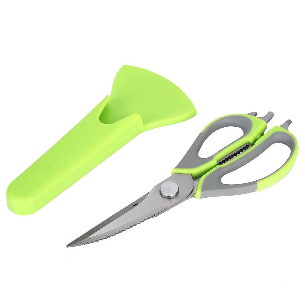 Multifunction Stainless Steel Barbecue Scissors with Protective Cover Picnic Cooking Tool