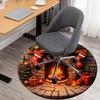 1 Stück Weihnachten Kamin Büro Runder Teppich, Unter Bürostühlen Schlafzimmer Wohnzimmer Heimdekoration, Teppich für Büro, -1110188