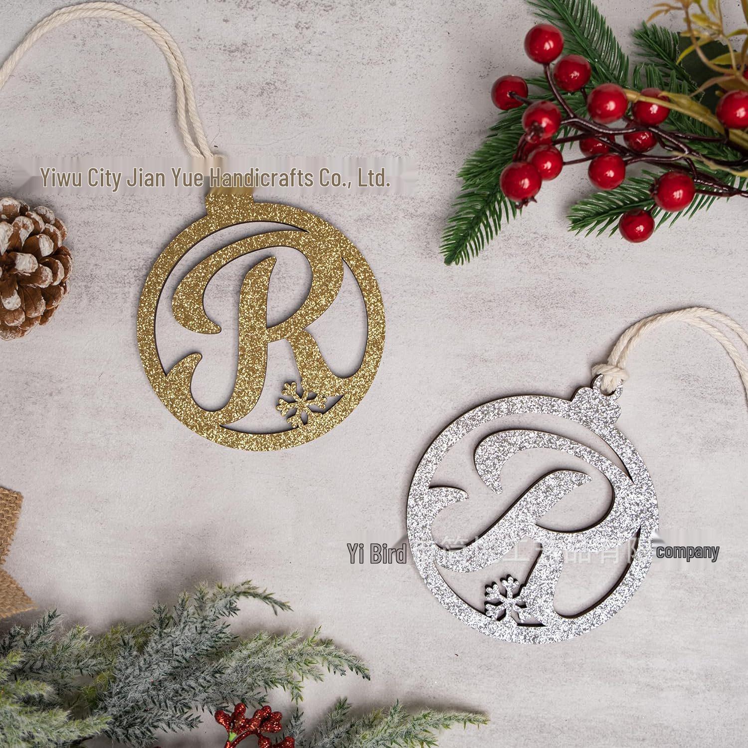 Rustic Wooden Alphabet Ornaments for Farmhouse Christmas Decor & Gifts U