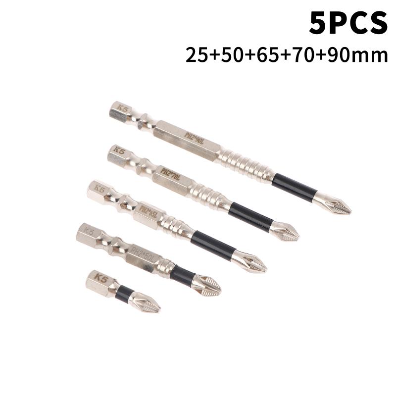 3/4/5/6/9Pcs Upgraded Non-Slip Ph2 Impact Driver Bit Set With Magnetic Screwdriver Tool 25-150Mm Non-Slip Waterproof Bits