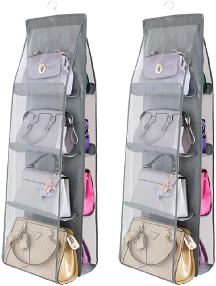 

Kapavela Набор из 2 держателей для сумок для шкафа – Органайзер и разделители для сумок для шкафа, Вешалка для сумок для шкафа с 16 отделениями – Сумки-органайзеры – Идеально для аккуратного C Pack of 2