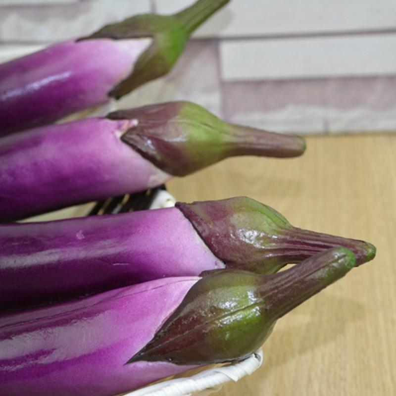 2pcs Lightweight Foam Eggplants Artificial Eggplants Simulated Vegetable Simulation Aubergines Accessory Home Decor