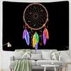 Tapiserie prinsă de vise, culoare în stil indian, pene, poliester, mandala, agățat pe perete, decor boem, mister vrăjitorie