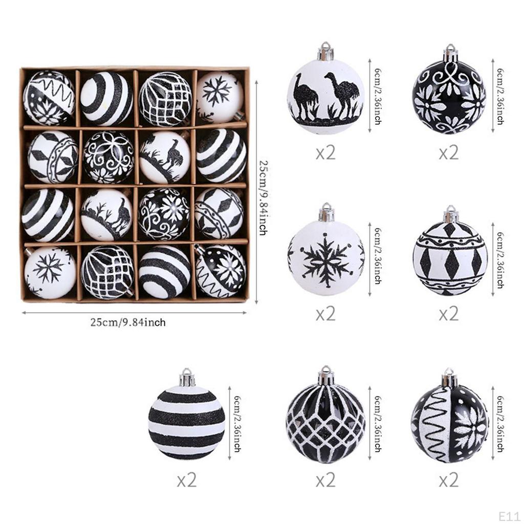 16 Christmas Balls, Hanging Decorations for Home