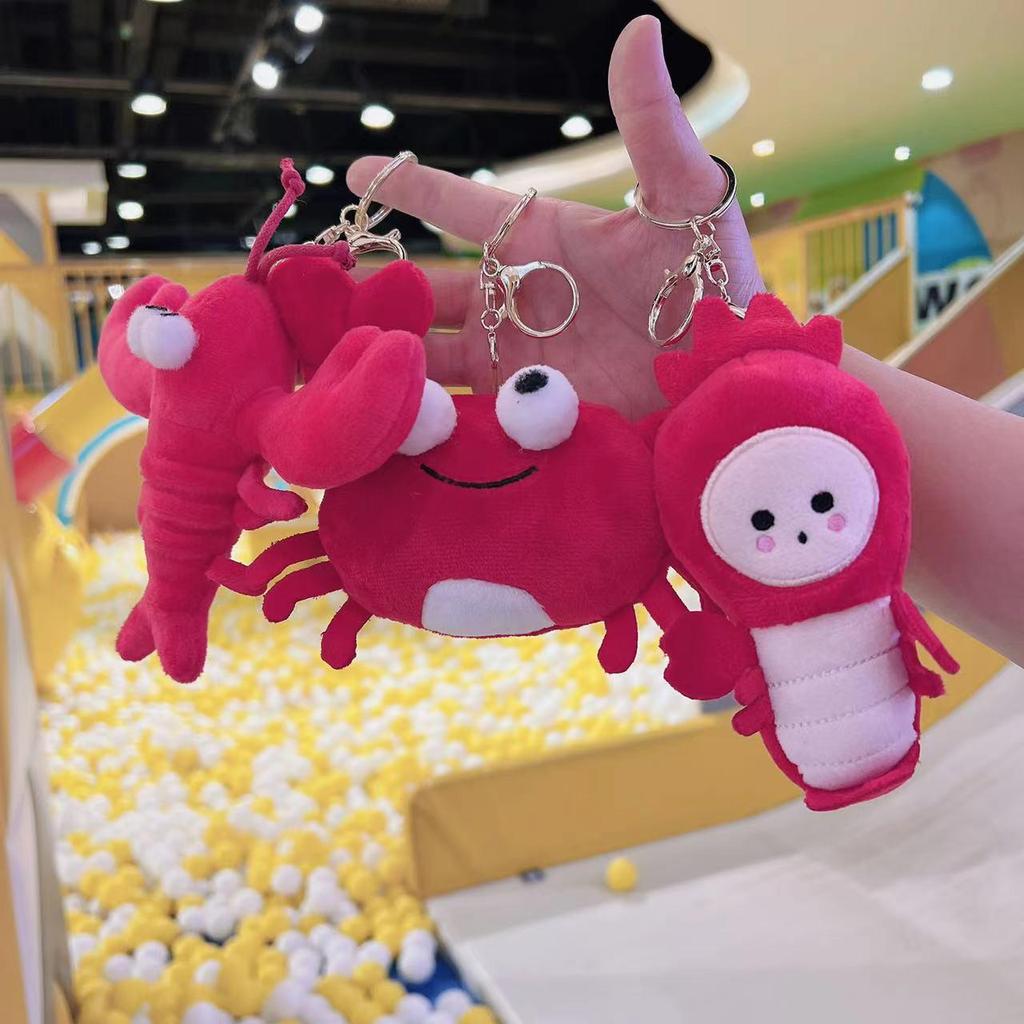 Internet Celebrity Crayfish Plush Keychain: Marine Themed Home Decor Pendant