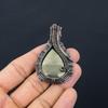 Χειροποίητο κρεμαστό κόσμημα από χρυσό Apache Pyrite Gemstone από καθαρό σύρμα χαλκού τυλιγμένο