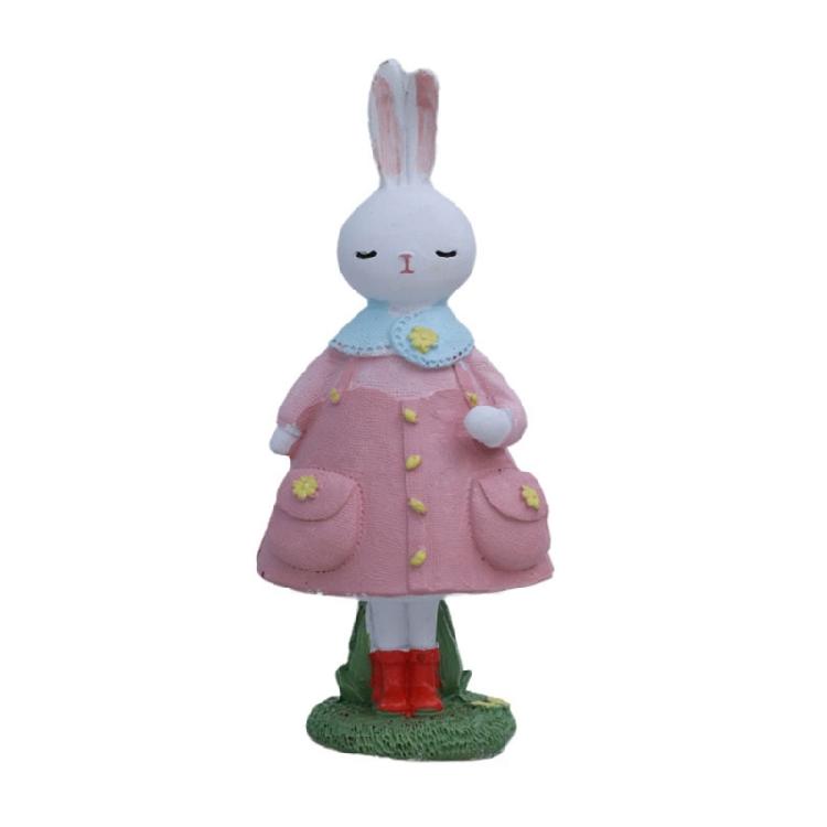 Elegant Rabbit With Dress Display Piece Easter Party Supplies Seasonal Home Accent Suitable For Various Interior Styles