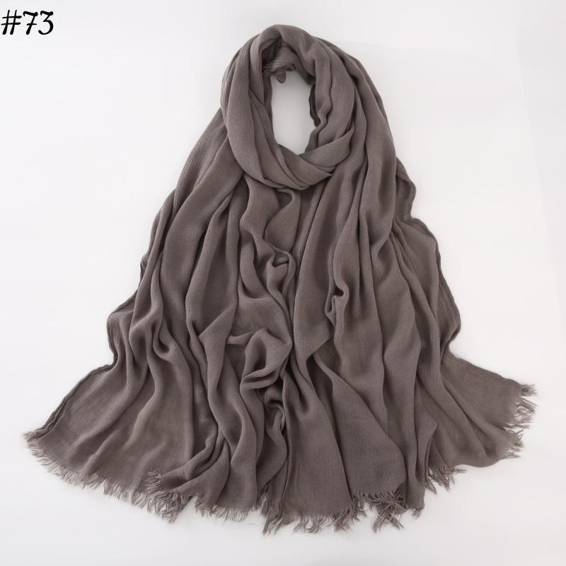 95 Colors Soft Cotton Viscose Scarf Rayon Material Muslim Hijab Mid Eastern Plain Solid Color Headscarf With Tassel