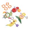 4Pcs Carseat Toys Polyester Fiber Fruit Design Cute Appearance Visual Development Colorful Bibi