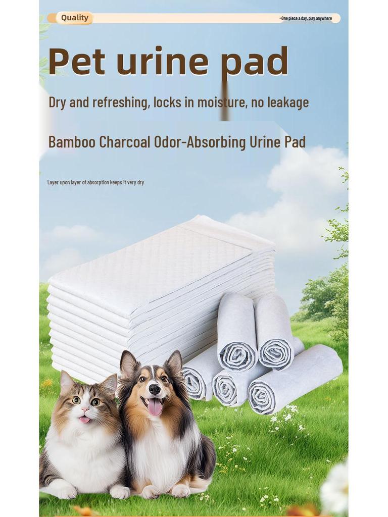 Bamboo Charcoal Disposable Dog Diaper Pads - Adhesive, Absorbent, Deodorizing Pet Urine Pads