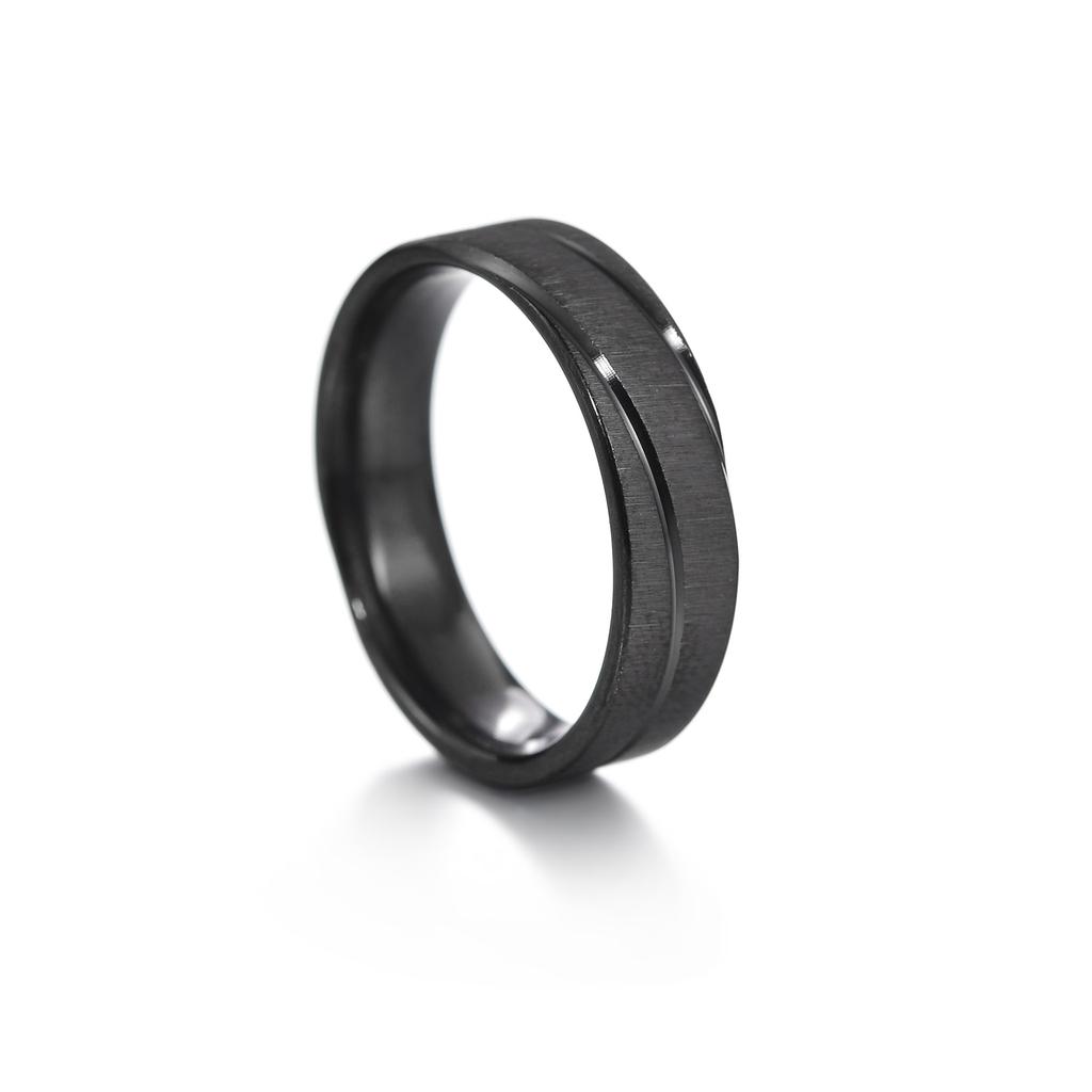Fede in Tungsteno Nero Anelli Punk Trama d'Acciaio per Uomo Donna Scanalatura Fibra di Carbonio Anello alla Moda