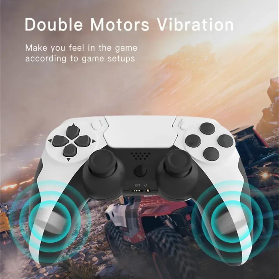 Wireless Controller Bluetooth Gamepad Double Vibration 6Axis Joypad Touchpad Microphone Earphone Port For PS4 PS3 PC