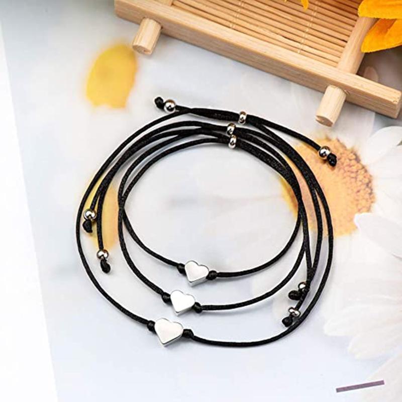 Bff Matching Bracelet for 2/3 Relationship Bracelets with Heart Charm Pendant for Creative Jewelry for Best Friends Coup