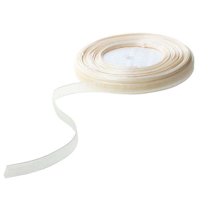 Organzaband - Cupsofu - 3/8 tommer - 50 yards - Beige