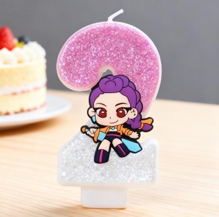 Kpop Devil Hunter Theme Candle 3D Number 5201314 Birthday Cake Decoration Baby Shower Anime Party Supplies