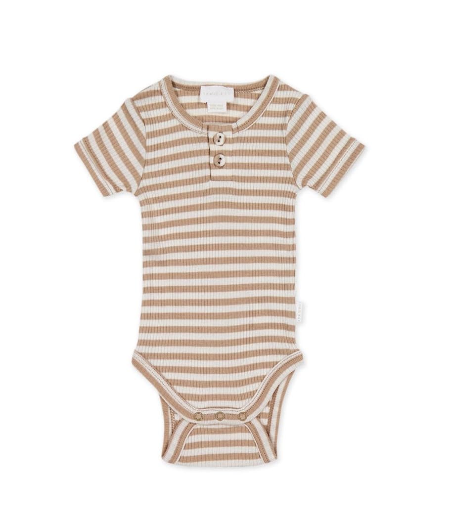 

OC Border Short Sleeve Bodysuit JBCO251166 Baby BEG 60 [Jamie Kay]