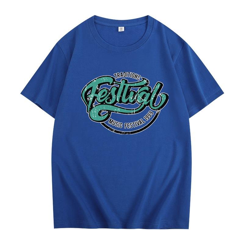 Kurzarm-T-Shirt für Männer und Frauen, lockerer Sommer, Rundhalsausschnitt, Buchstaben auf dem Unterhemd der Kleidung gedruckt
