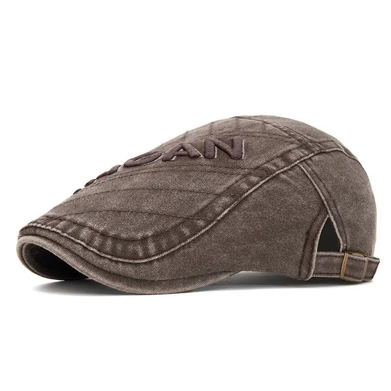 Spring and Summer Cotton Letter Newsboy Caps Flat Cap Men and Women Painter Beret Hats 186