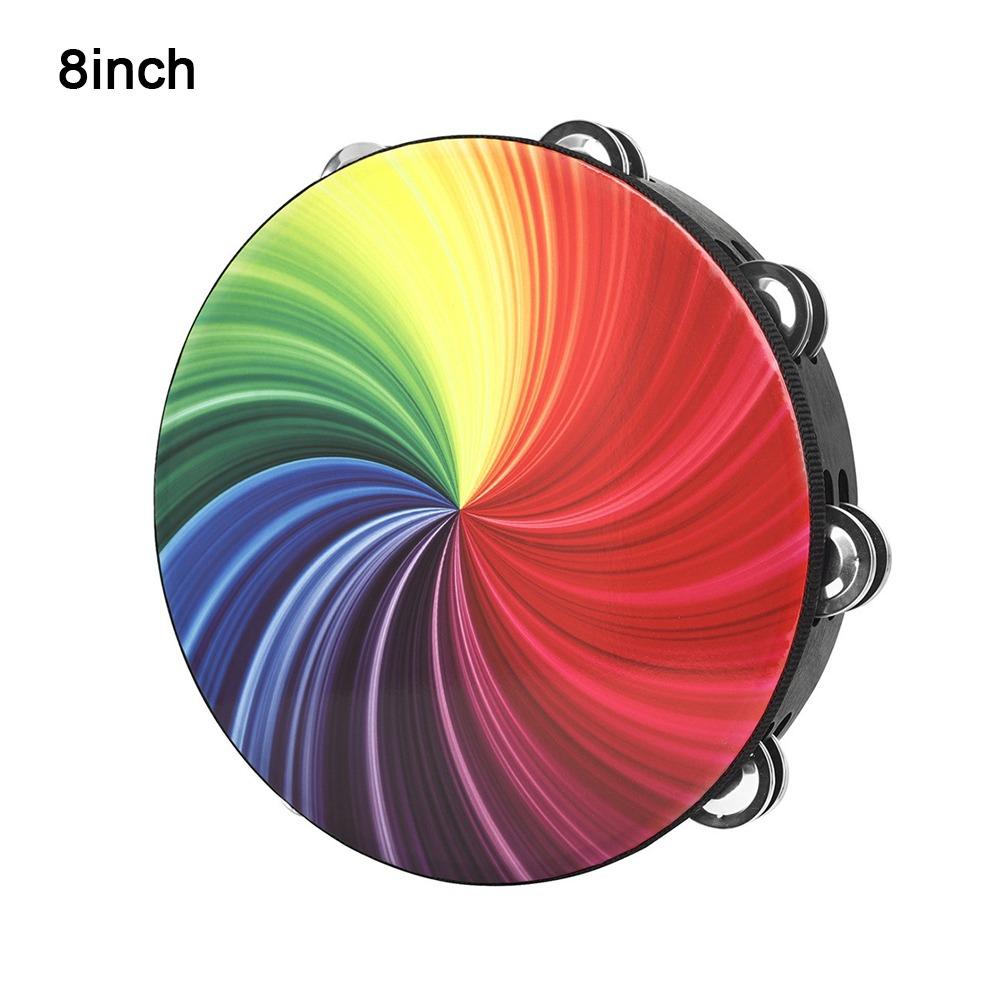 Dazzling Colour Hand Drum Double Row Jingles Kids Drum Musical Instrument Toy  Create