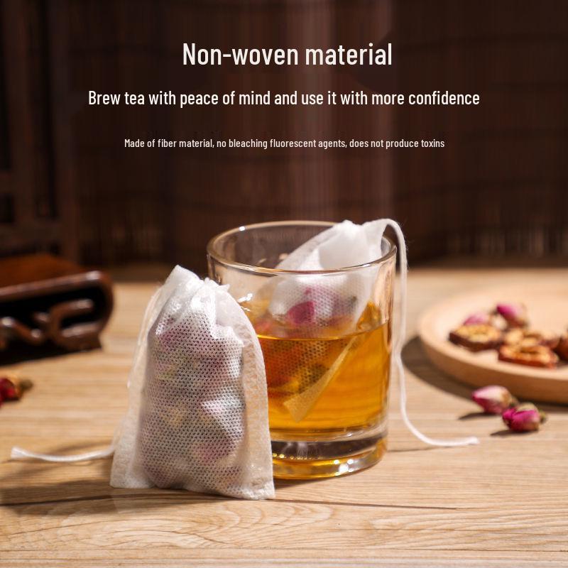 Non-Woven Disposable Drawstring Tea and Soup Straining Bags, Food Grade