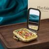 Square Compact Pocket Mirror Retro Double Sided Mirror Portable Peacock Makeup Mirror  Beauty