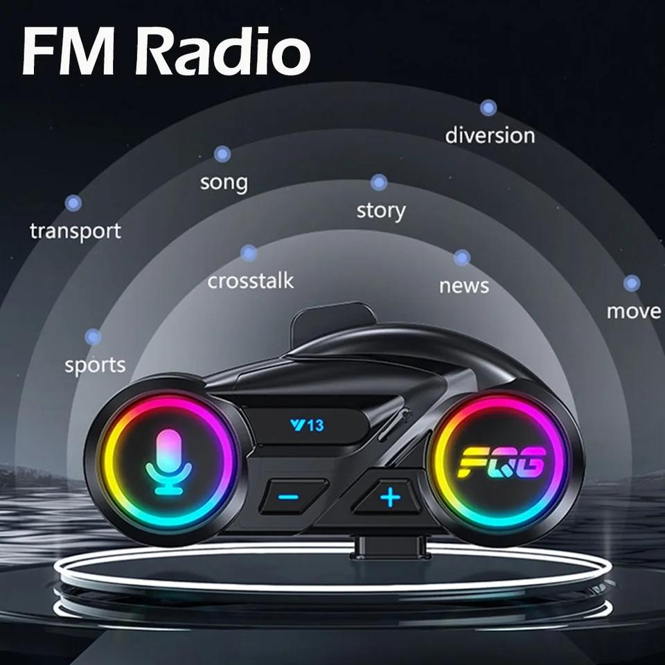 Y13 Motorcycle Helmet Headset Wireless Hands-free Call Phone Kit Waterproof MP3 Music Player Speaker Voice Control Moto Earphone