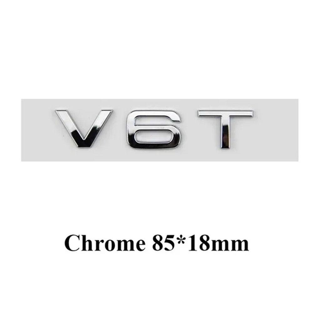 3D ABS Chrome Black Logo V6T V8T V10 Emblem Car Fender Side Badge Decals