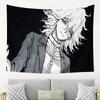 Danganronpa Anime Tapestry Nagito Komaeda Black White Wall Hanging Manga Style Bedroom Dormitory Desk Decorative Backdrop