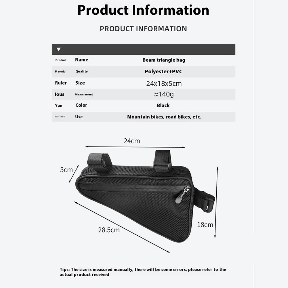 Cykelväska under överröret Justerbar cykel triangelramväska Stor kapacitet Cykelförvaringsväska Vattentäta cykeltillbehör