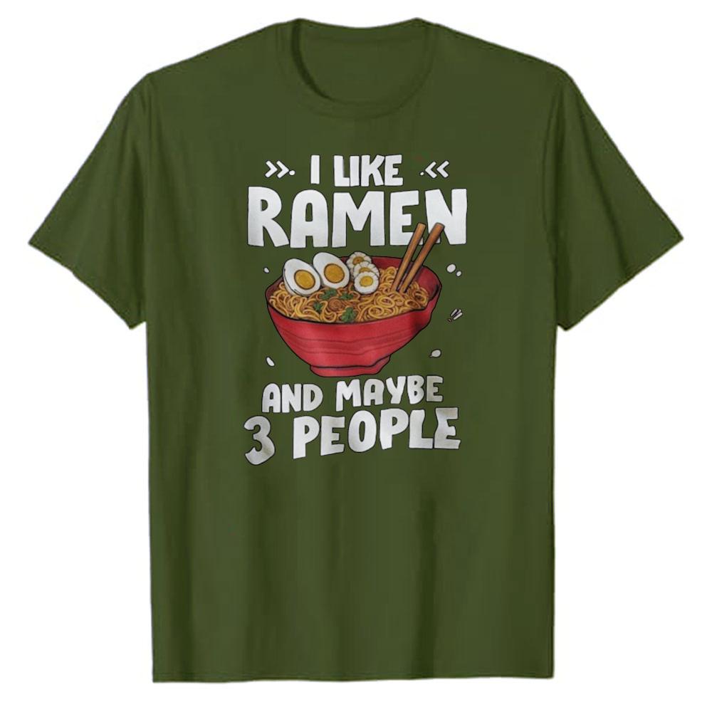 Vintage RaUnisex Lover Cotton Tshirt Japanese Noodles Design Short Sleeve Crew Neck Casual Fit Funny Text Graphic Tee for Unisex Women