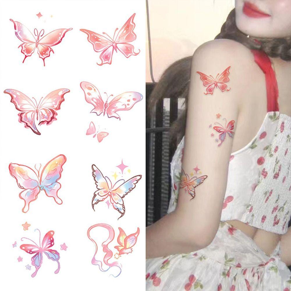 Butterfly Body Art Sticker Cloud Makeup Tattoo Decals Kawaii Temporary Tattoo Stickers  Women