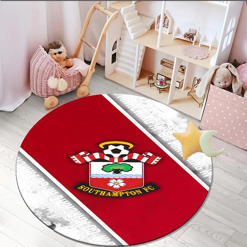 1PC Round Rug Fc Crest Design Printed Round Area Rug ,Rug For Home Office, Round Chair Rug, Decorative Carpet Fan Gifts Christmas Gift