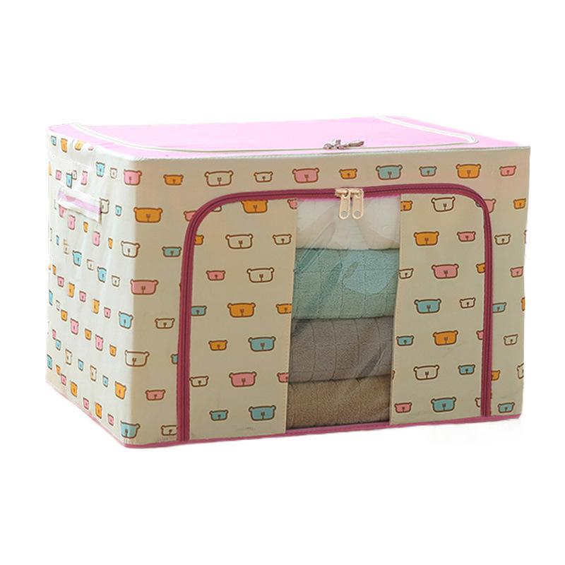 

Waterproof Oxford Cloth Storage Box with Steel Frame and Transparent Folding Design for Wardrobe, Car, or Quilt Storage. 24L (40*30*20) 2 Steel Frames