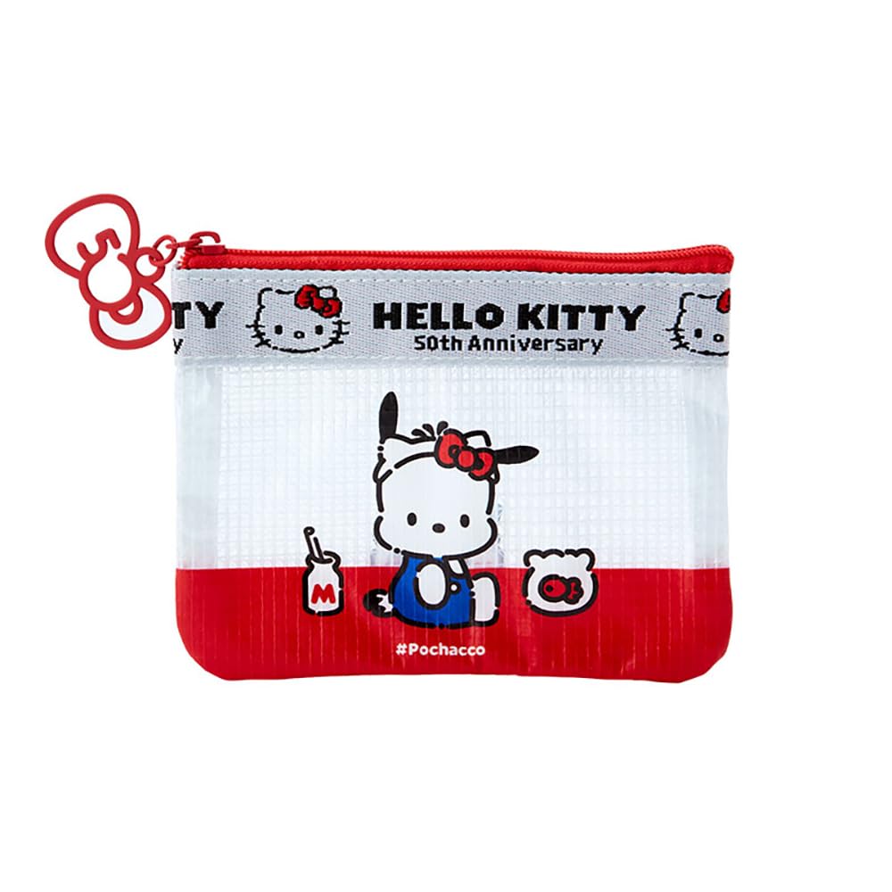 

Sanrio Hello Everyone! Pochacco Vinyl Flat Pouch, 10 x 13 x 1 cm, 129542