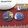 Vintage Handmade Shiny Sun Moon Brooches For Women Kids Starry Sky Cloud Enamel Brooch Milky Way Series Accessory Pins