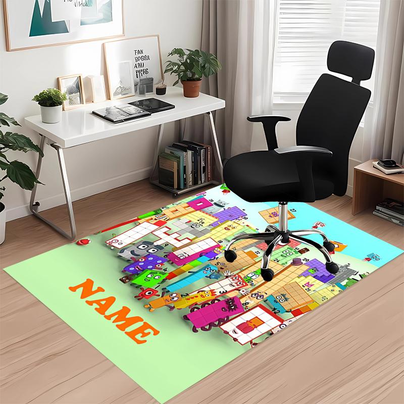Tappeto Stampato Personalizzato con Name Numberblocks, per Sedia da Ufficio Soggiorno Camera da Letto Cucina Decorazioni Regali.
