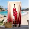 Cristiano Ronaldo Aufdruck Strandtuch Schnelltrocknend Super Saugfähig Weiches Badetuch zum Schwimmen Strand Reisen Fan Souvenir Geschenk